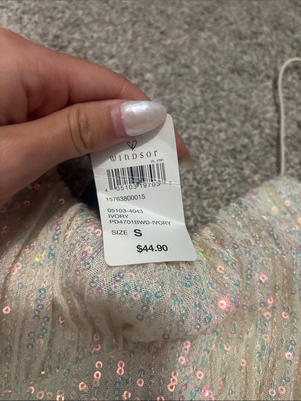 (BOTH DRESSES) Pink Beaded Cowl Neck Dress and White Sequin Dress. NWT - Picture 2 of 5